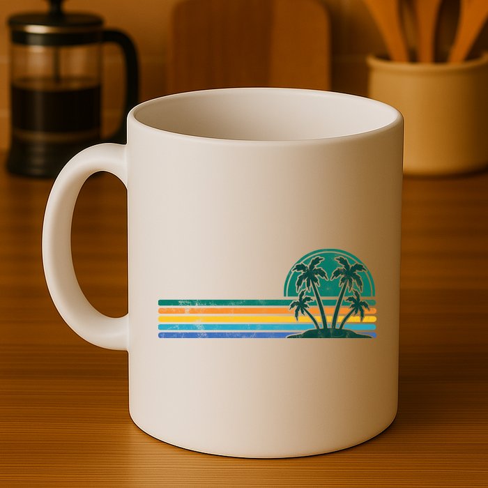 Palm Trees Retro Beach Summer Mug