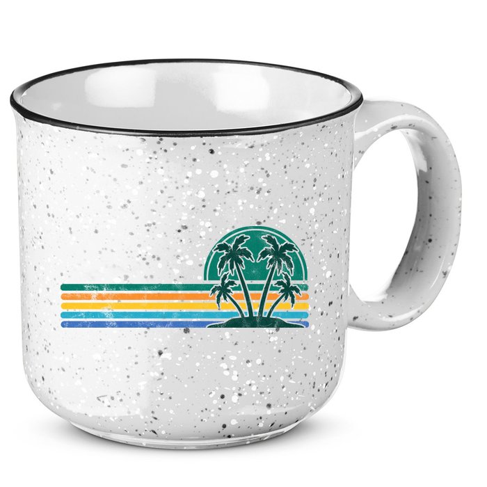 Palm Trees Retro Beach Summer 15oz Campfire Ceramic Mug