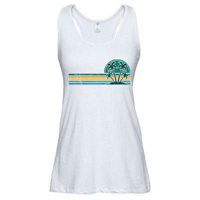 Palm Trees Retro Beach Summer Ladies Essential Flowy Tank