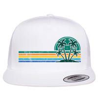 Palm Trees Retro Beach Summer Flatbill Hat