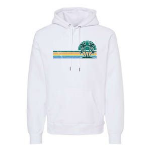 Palm Trees Retro Beach Summer Premium Hoodie