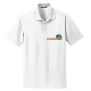 Palm Trees Retro Beach Summer Dry Zone Grid Polo