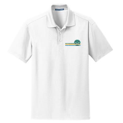 Palm Trees Retro Beach Summer Dry Zone Grid Polo