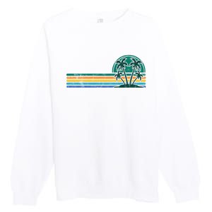 Palm Trees Retro Beach Summer Premium Crewneck Sweatshirt