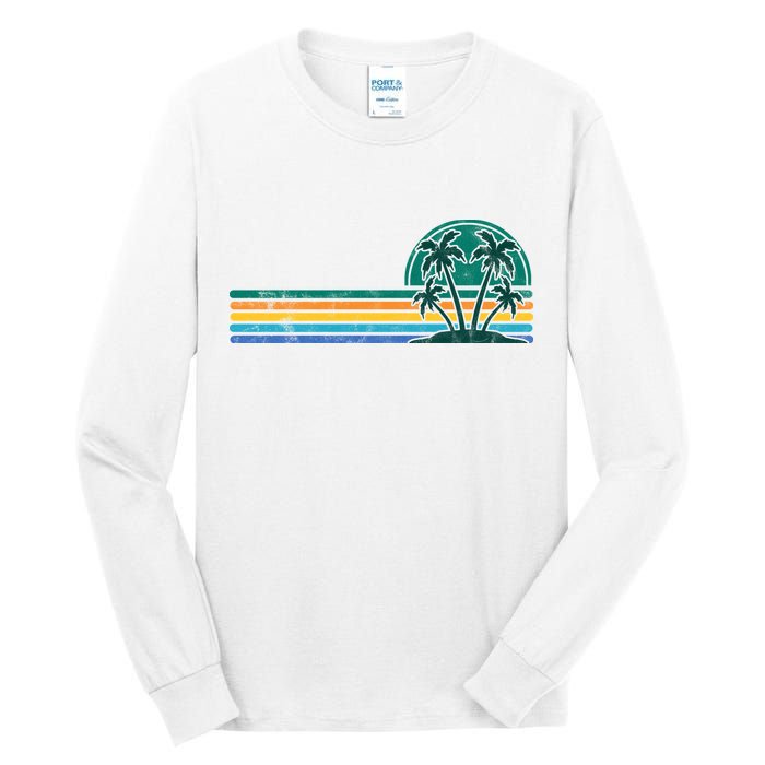 Palm Trees Retro Beach Summer Tall Long Sleeve T-Shirt