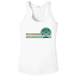 Palm Trees Retro Beach Summer Ladies PosiCharge Competitor Racerback Tank