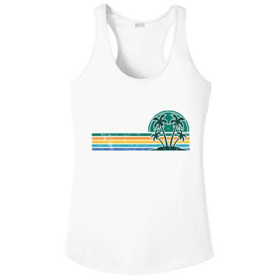 Palm Trees Retro Beach Summer Ladies PosiCharge Competitor Racerback Tank