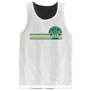 Palm Trees Retro Beach Summer Mesh Reversible Basketball Jersey Tank