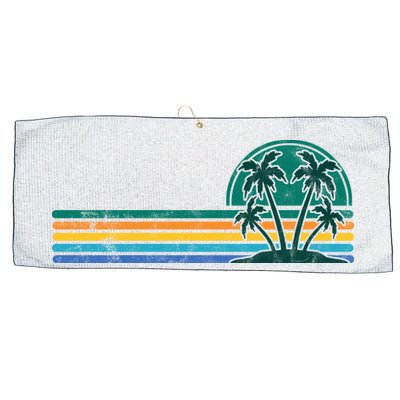 Palm Trees Retro Beach Summer Large Microfiber Waffle Golf Towel