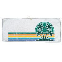 Palm Trees Retro Beach Summer Large Microfiber Waffle Golf Towel