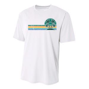 Palm Trees Retro Beach Summer Performance Sprint T-Shirt