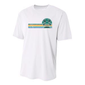 Palm Trees Retro Beach Summer Youth Performance Sprint T-Shirt