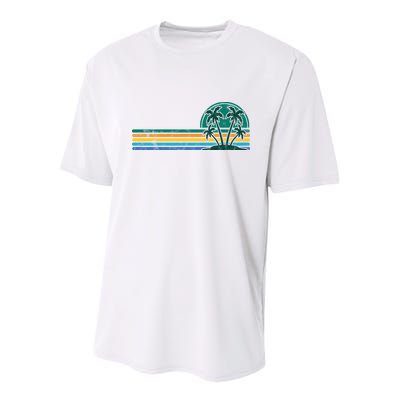 Palm Trees Retro Beach Summer Youth Performance Sprint T-Shirt