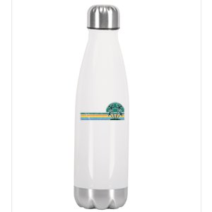 Palm Trees Retro Beach Summer Stainless Steel Insulated Water Bottle