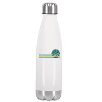 Palm Trees Retro Beach Summer Stainless Steel Insulated Water Bottle