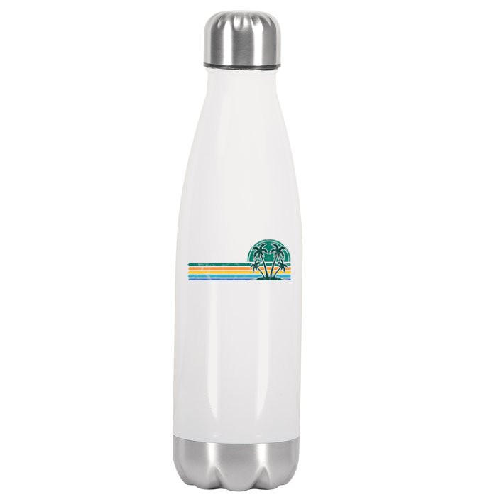 Palm Trees Retro Beach Summer Stainless Steel Insulated Water Bottle