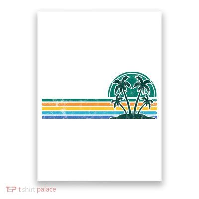 Palm Trees Retro Beach Summer Poster