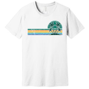 Palm Trees Retro Beach Summer Premium T-Shirt