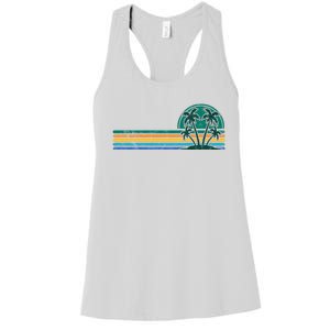 Palm Trees Retro Beach Summer Women's Racerback Tank