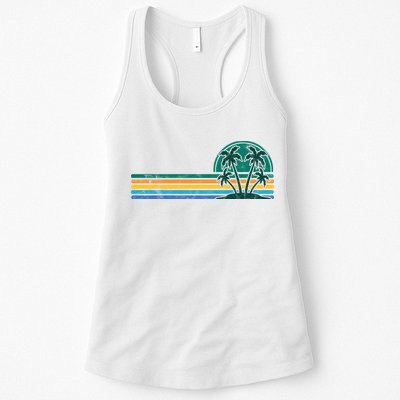 Palm Trees Retro Beach Summer Womens Tank Top