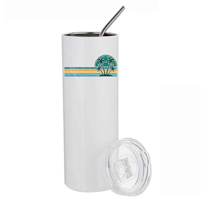 Palm Trees Retro Beach Summer Stainless Steel Tumbler