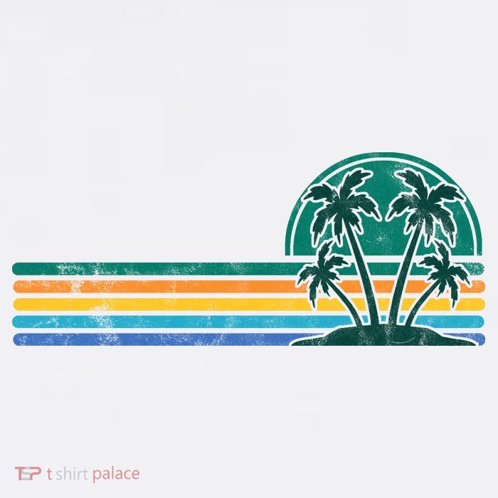 Palm Trees Retro Beach Summer Baby Bodysuit
