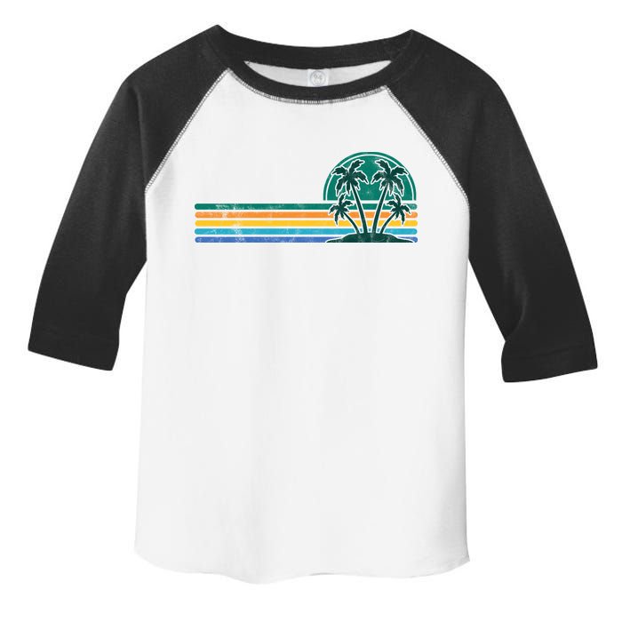 Palm Trees Retro Beach Summer Toddler Fine Jersey T-Shirt