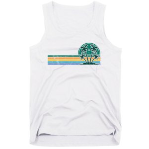 Palm Trees Retro Beach Summer Tank Top