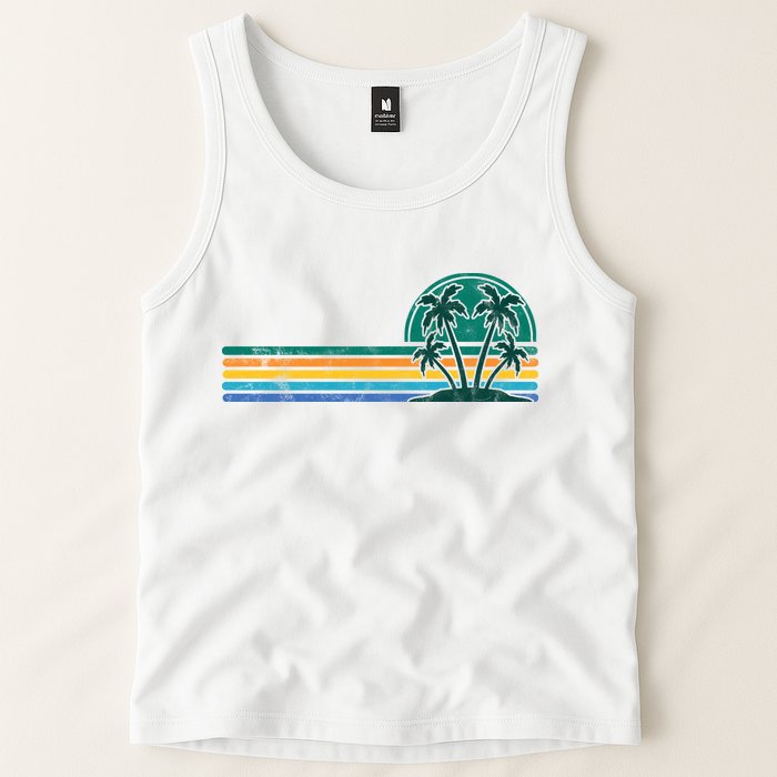 Palm Trees Retro Beach Summer Tank Top
