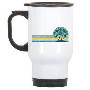 Palm Trees Retro Beach Summer Stainless Steel Travel Mug