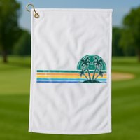 Palm Trees Retro Beach Summer Golf Towel