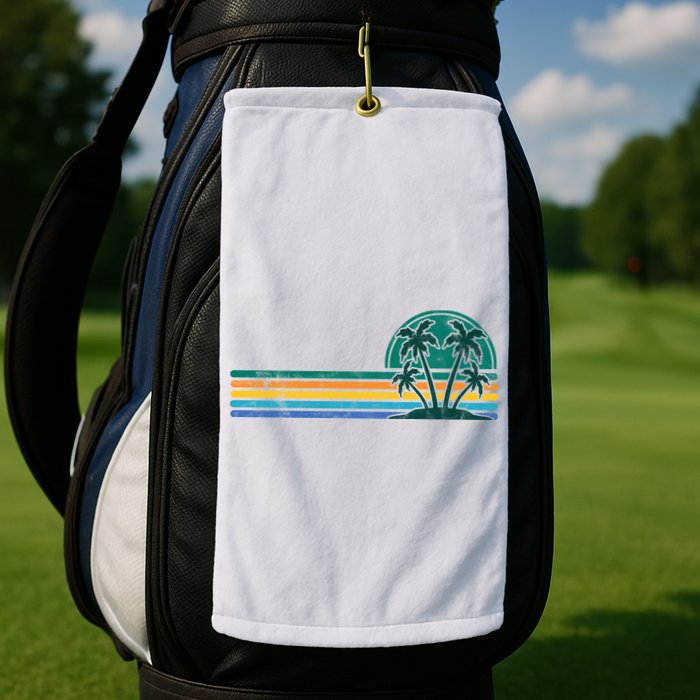 Palm Trees Retro Beach Summer Golf Towel