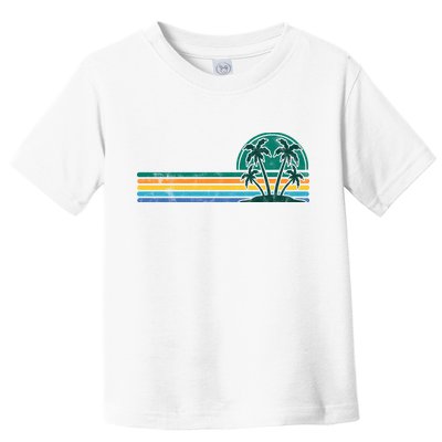 Palm Trees Retro Beach Summer Toddler T-Shirt