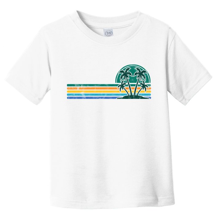 Palm Trees Retro Beach Summer Toddler T-Shirt