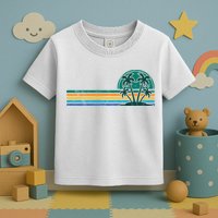 Palm Trees Retro Beach Summer Toddler T-Shirt