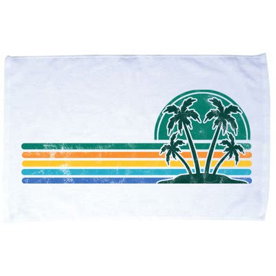 Palm Trees Retro Beach Summer Microfiber Hand Towel