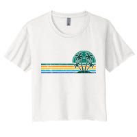 Palm Trees Retro Beach Summer Crop Top