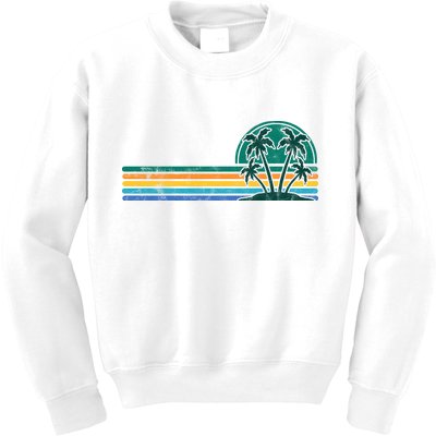 Palm Trees Retro Beach Summer Kids Sweatshirt
