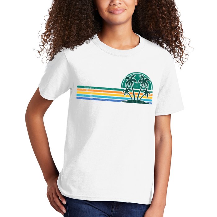 Palm Trees Retro Beach Summer Kids T-Shirt