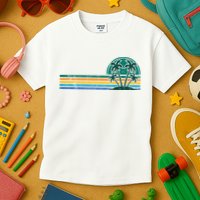 Palm Trees Retro Beach Summer Kids T-Shirt