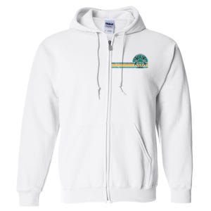 Palm Trees Retro Beach Summer Full Zip Hoodie