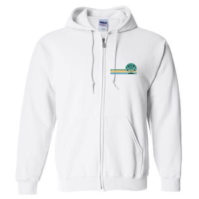 Palm Trees Retro Beach Summer Full Zip Hoodie