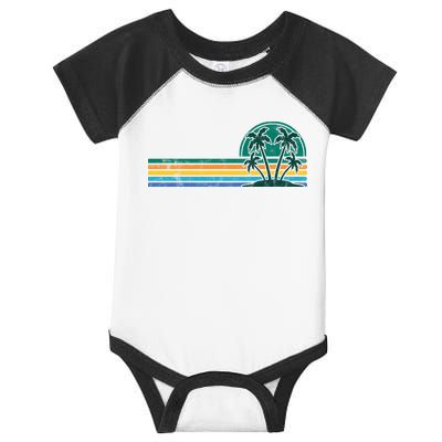 Palm Trees Retro Beach Summer Infant Baby Jersey Bodysuit