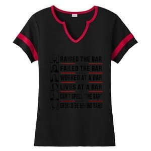 Pro Trump Raised The Bar Funny Political Anti Biden Meme Ladies Halftime Notch Neck Tee