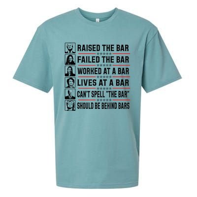 Pro Trump Raised The Bar Funny Political Anti Biden Meme Sueded Cloud Jersey T-Shirt