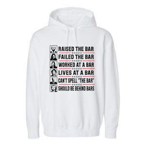 Pro Trump Raised The Bar Funny Political Anti Biden Meme Garment-Dyed Fleece Hoodie