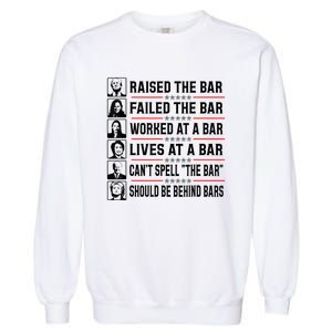 Pro Trump Raised The Bar Funny Political Anti Biden Meme Garment-Dyed Sweatshirt