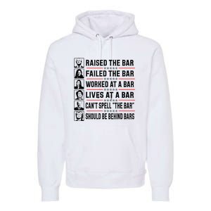 Pro Trump Raised The Bar Funny Political Anti Biden Meme Premium Hoodie