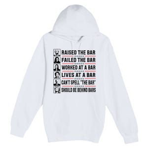 Pro Trump Raised The Bar Funny Political Anti Biden Meme Premium Pullover Hoodie