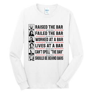 Pro Trump Raised The Bar Funny Political Anti Biden Meme Tall Long Sleeve T-Shirt